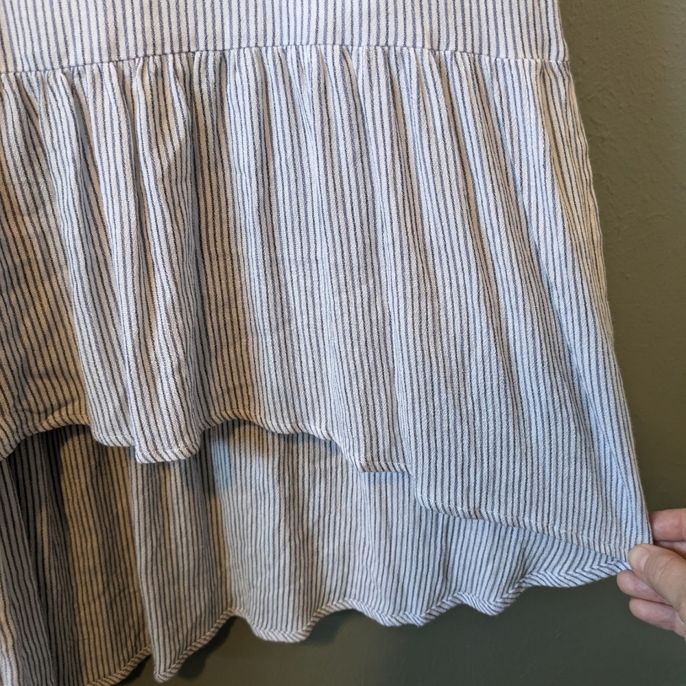 Abercrombie & Fitch Viscose Striped Flowy Ruffle Hem Maxi Dress Size S - Picture 3 of 6